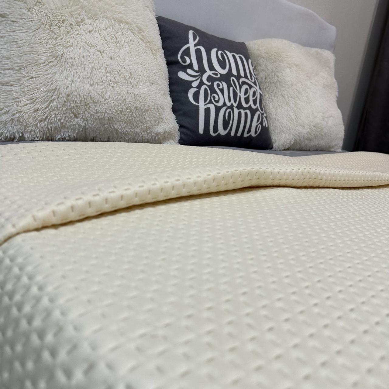 Покрывало на кровать евро 200x230 см Молочный (28796092) - фото 2 Покрывало на кровать евро 200x230 см Молочный (28796092) - фото 2