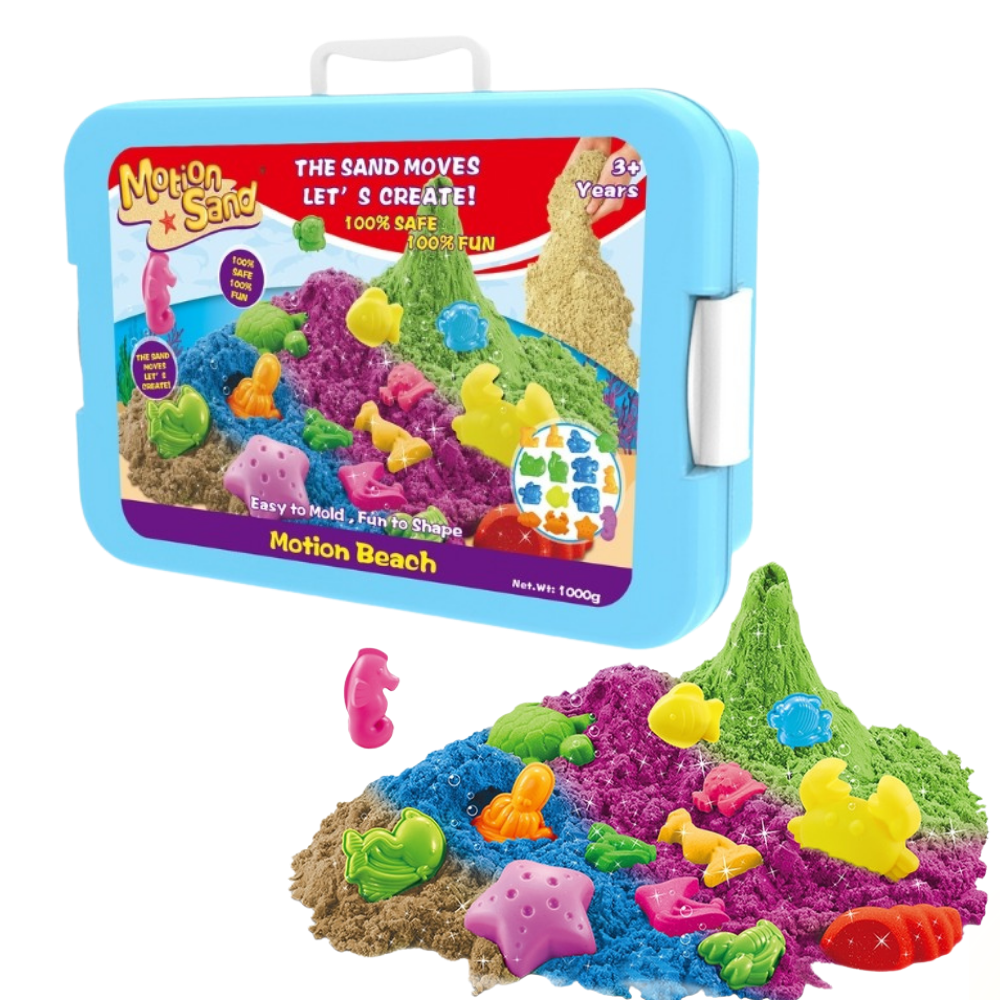 Кинетический песок для детей Motion Beach для лепки для творчества с формочками