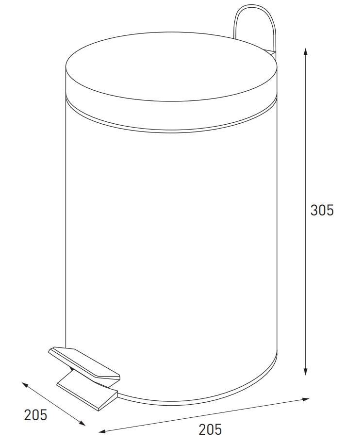 Відро для сміття кругле Zerix Solo-TC0107 Black 7 л Чорний (ZX5900) - фото 4