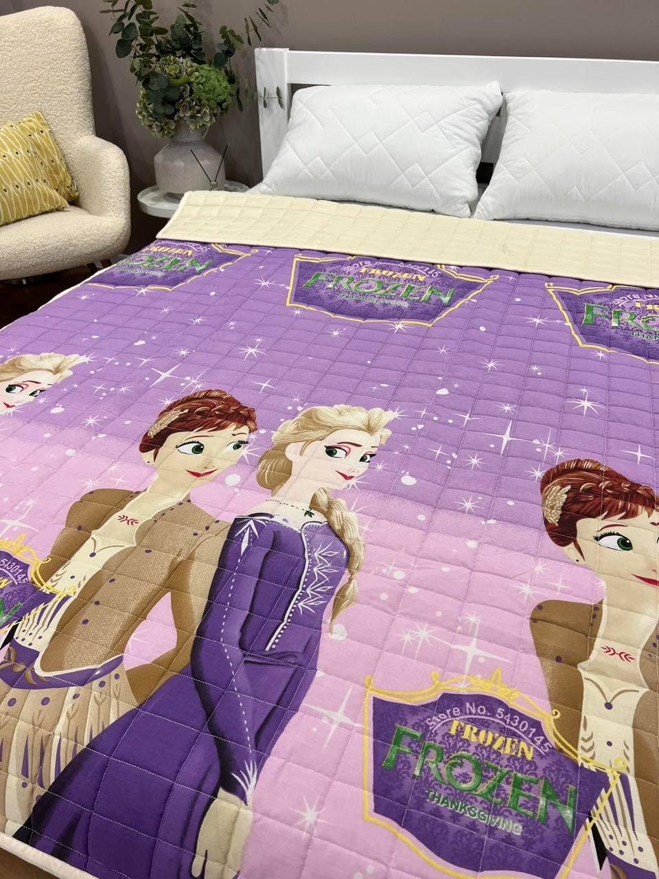 Ковдра дитяча з малюнком Крижане серце двостороння 150х210 см Фіолетовий - фото 3 Ковдра дитяча з малюнком Крижане серце двостороння 150х210 см Фіолетовий - фото 3