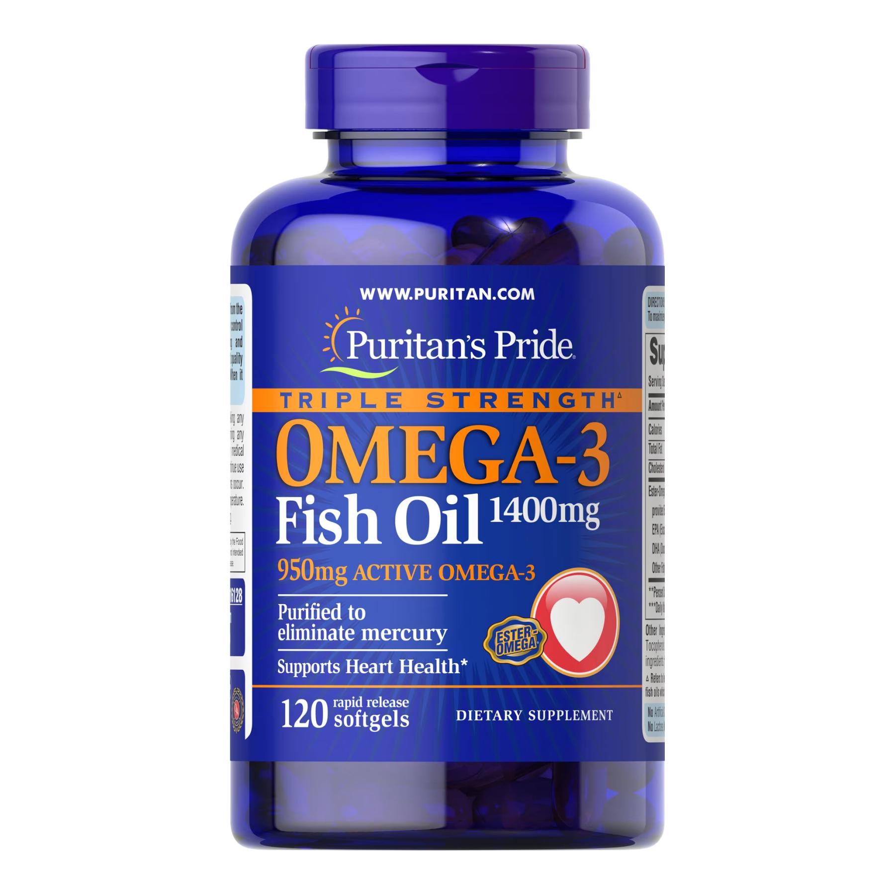 Добавка Omega-3 Triple Strength 1400 mg 950 mg Active Omega-3 120 caps (100-73-9259667-20)