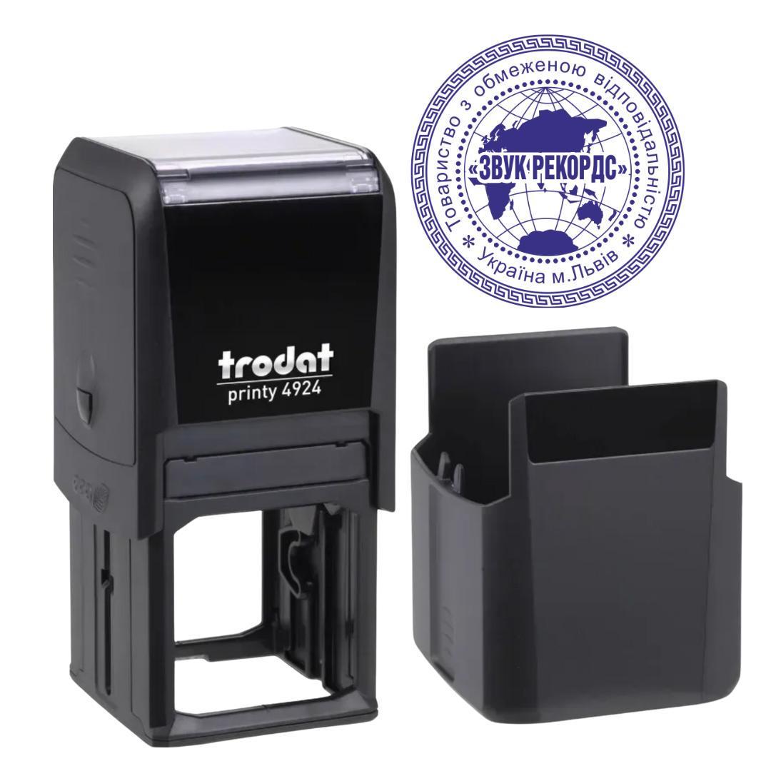 Печать ТОВ на автоматическом оснащении Trodat 4924 d 40 мм с колпачком Черный (ООО7/4924/B)