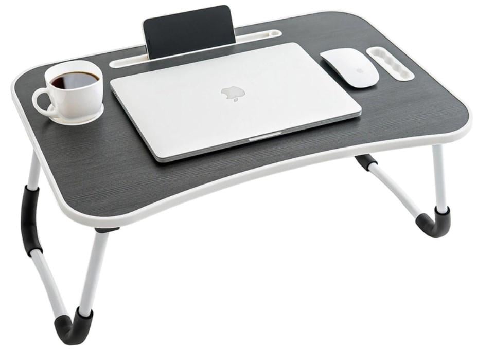 Столик-подставка портативный/складной в кровать/для завтрака и ноутбука Черно-белый (200-19827750) - фото 2