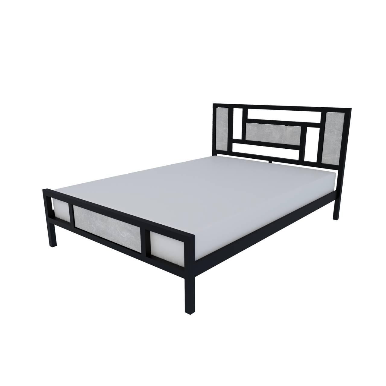 Кровать двуспальная металлическая ADEL Loft 140х200 см Индастриал/Черный матовый (000083201)