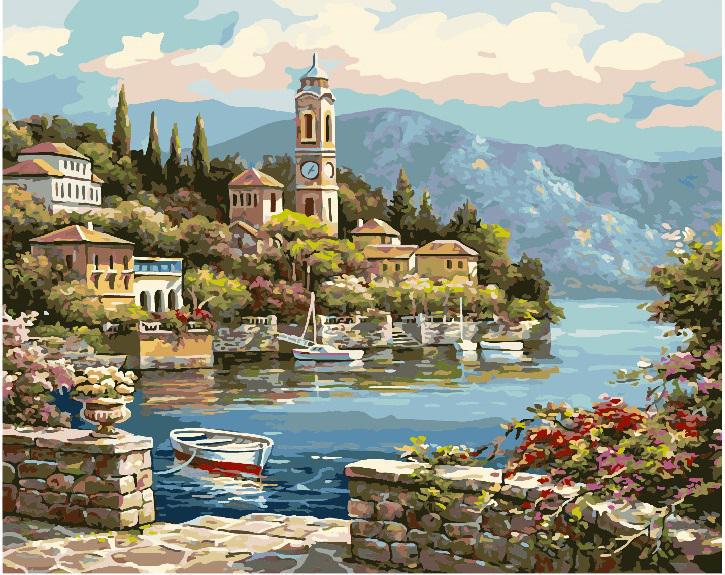 Картина по номерам Brushme Часовня у залива G440 40x50 см (skl-G440-box) Картина по номерам Brushme Часовня у залива G440 40x50 см (skl-G440-box)