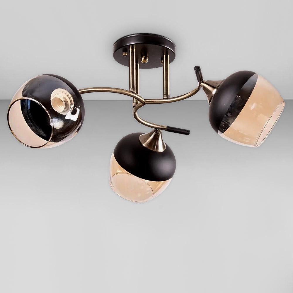 Люстра стельова Light House SR-17008/3 AB 520х230 мм Чорний/Бронзовий Люстра стельова Light House SR-17008/3 AB 520х230 мм Чорний/Бронзовий