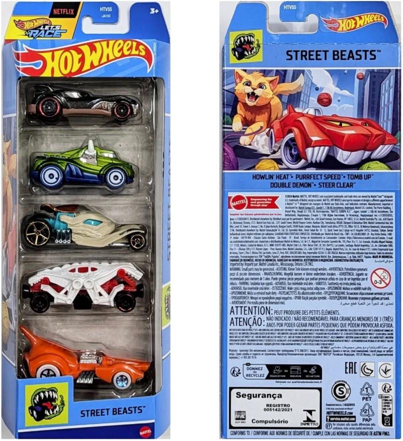 Набор из 5-ти машинок Hot Wheels Уличные чудовища (HTV55)