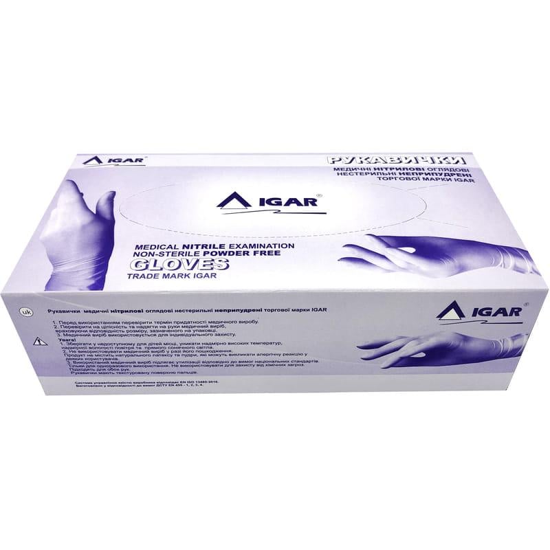 Перчатки нитриловые Неопудренные IGAR L 200 шт. Синий Перчатки нитриловые Неопудренные IGAR L 200 шт. Синий