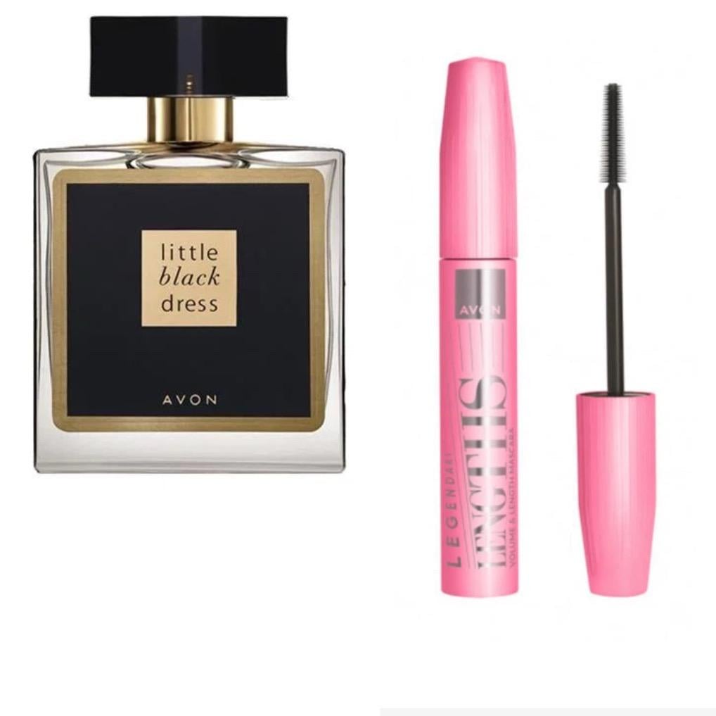 Набір жіночий парфумований Avon Little Black Dress 2в1 50 мл/Туш для вій Avon Legendary Extension Mascara Легендарна довжина 10 мл Чорний