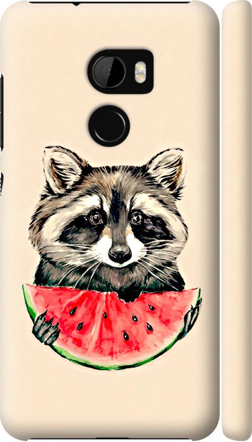 Чехол на HTC One X10 Енотик с арбузом (4605m-995-42517)