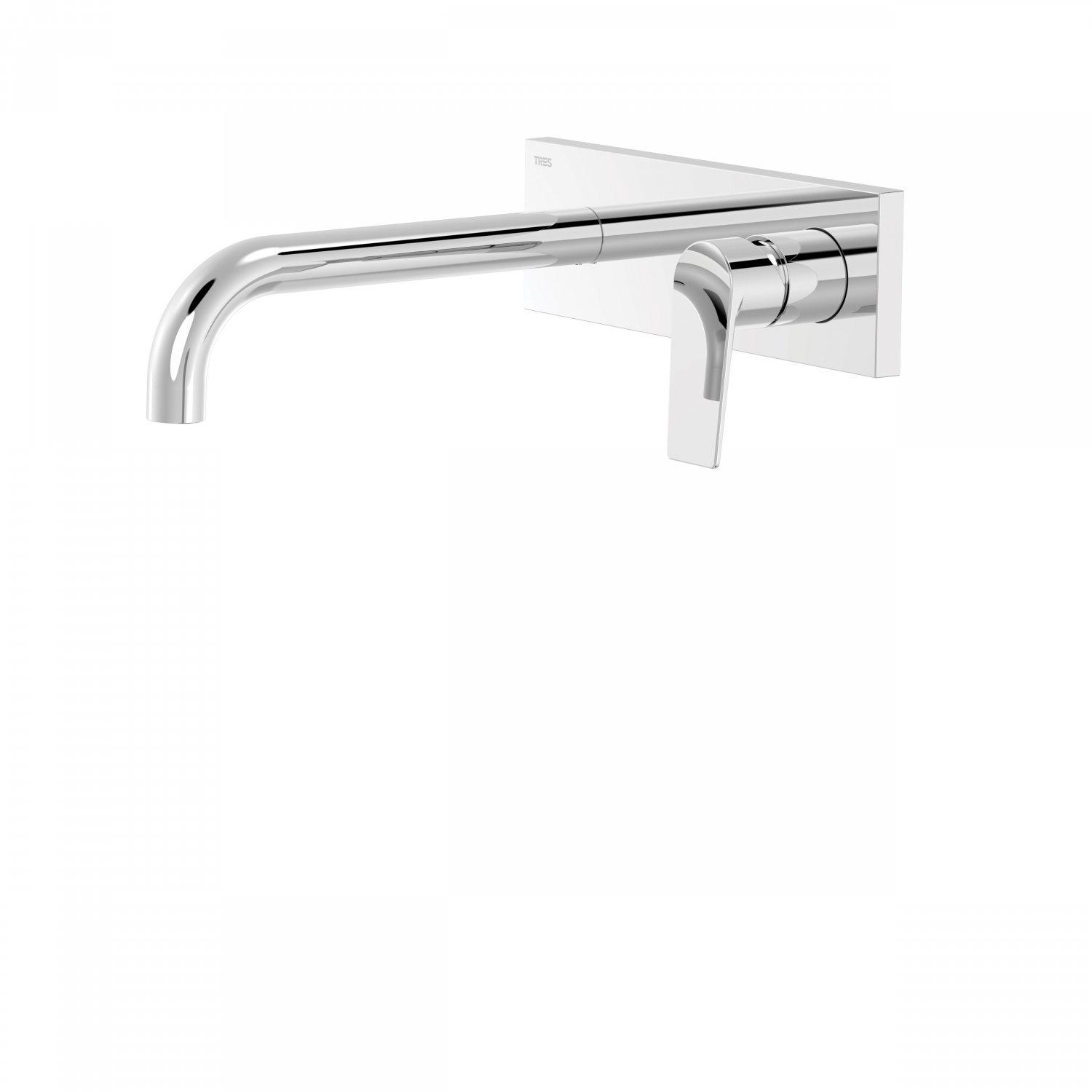Смеситель для умывальника Tres Project 21120002 настенный однорычажный Хром (113394)
