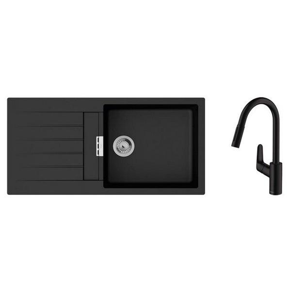 Мойка кухонная Hansgrohe гранит 43358670 1000x500 мм прямоугольная Черный (225781)