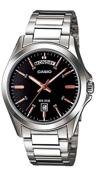 Наручные часы мужские Casio MTP-1370D-1A2 d 40 мм Черный (MTP-1370D-1A2)