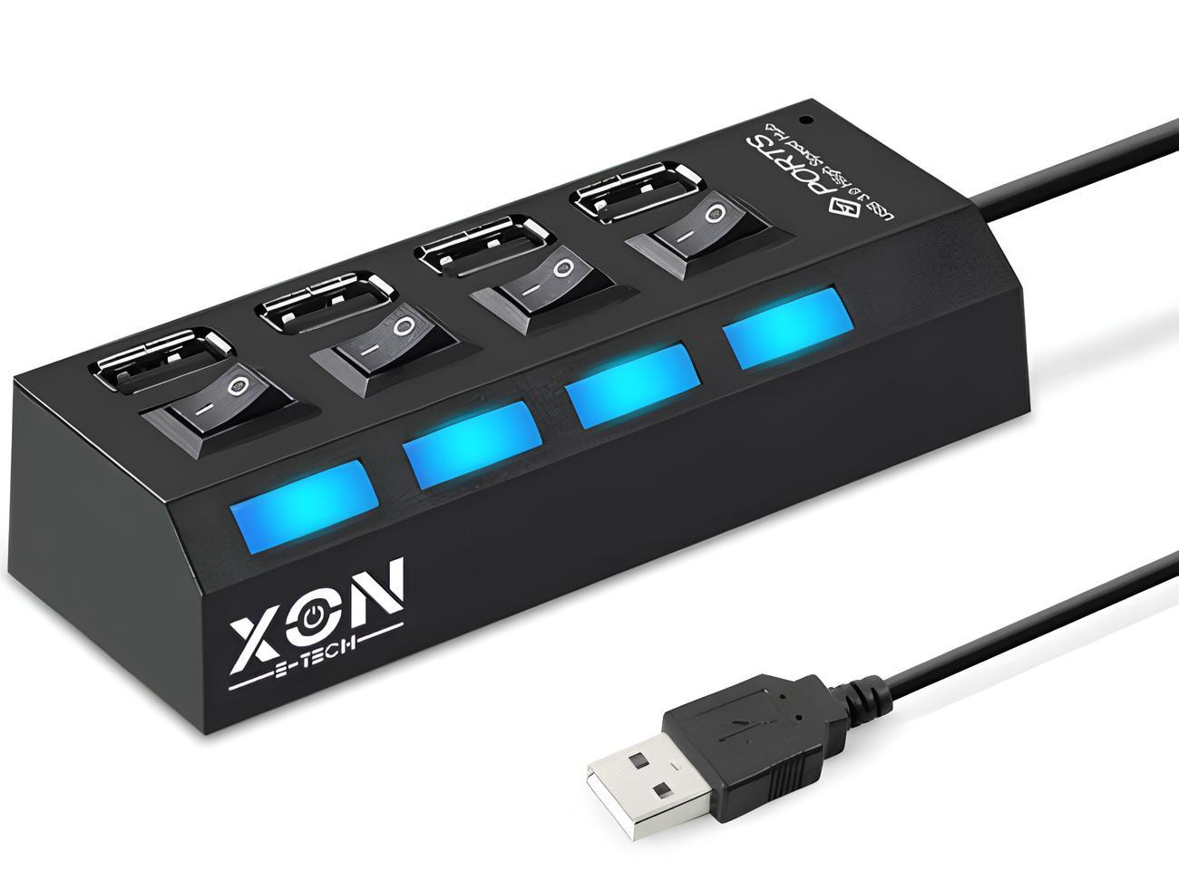 USB-хаб XON SmartHub Lite 4хUSB 3.0 Чорний (UHALP040043B 5023)