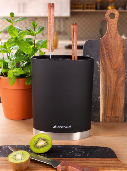 Подставка для ножей овальная Kamille 22 см Черный - фото 4 Подставка для ножей овальная Kamille 22 см Черный - фото 4