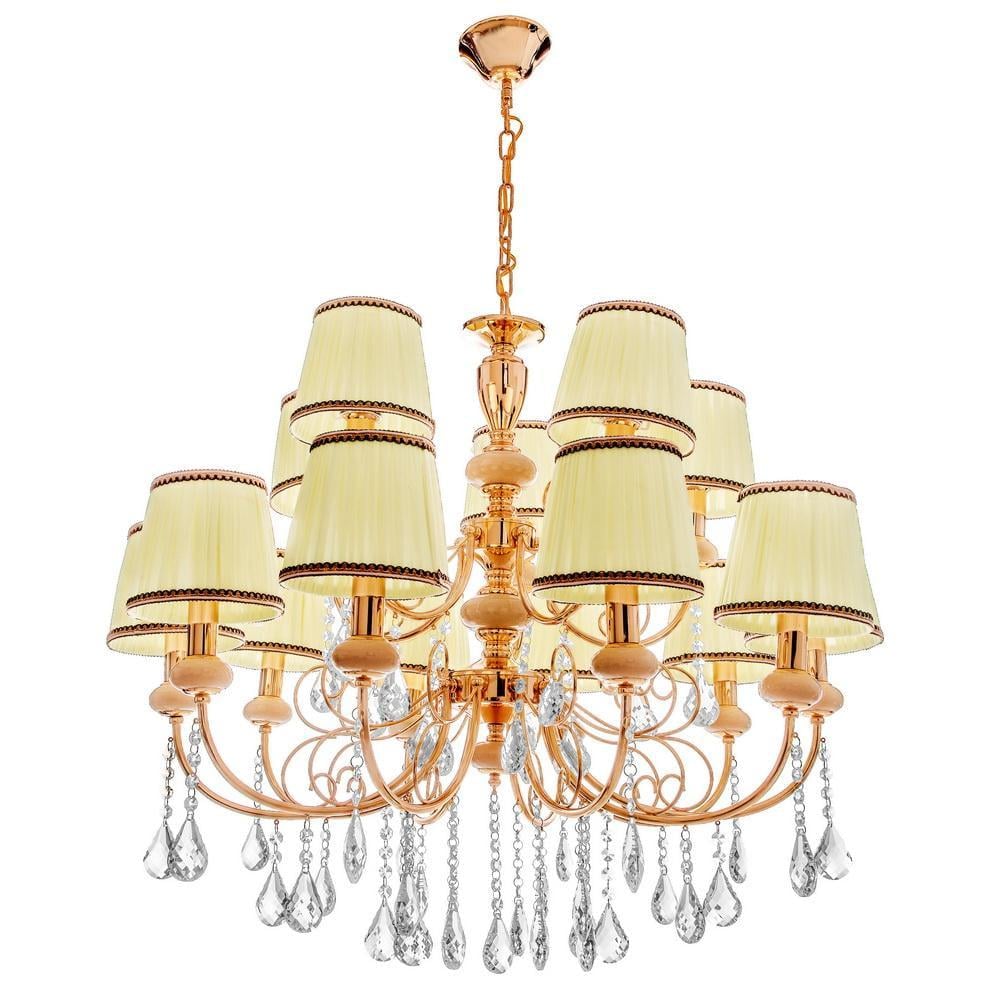 Люстра подвесная прованс хрустальная Brille BCL-677S/15 E14 FGD