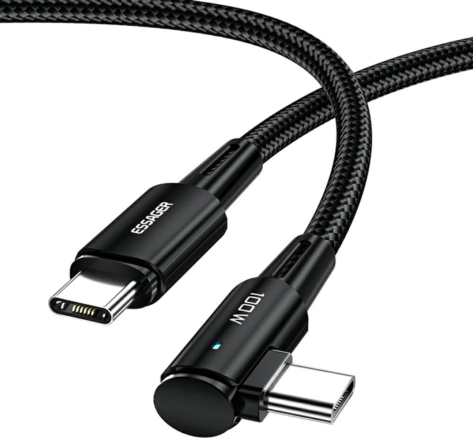 Угловой кабель USB Type-C to USB 100W Essager быстрая зарядка 1 м (v-27)