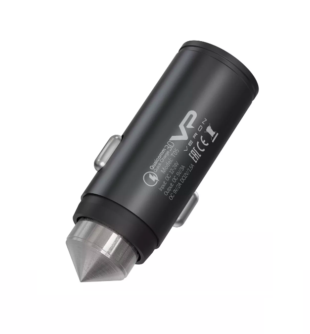 Зарядное устройство автомобильное Veron T05 QC3.0 Metal Car Charger 3A