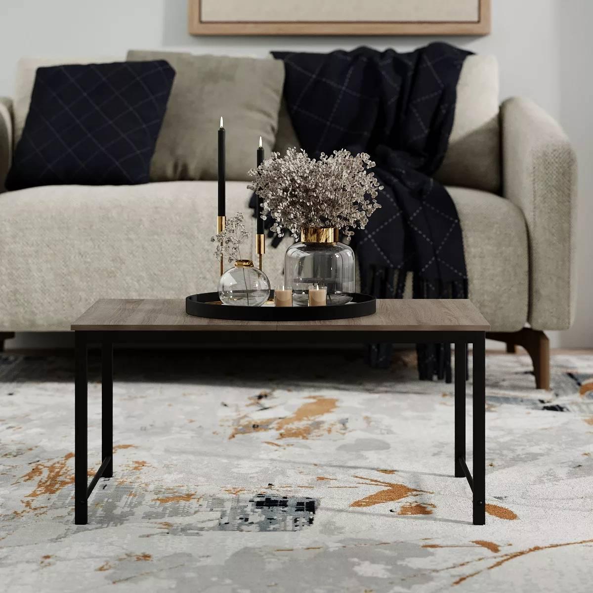 Журнальный столик-трансформер ART IN HEAD 654х327х442 мм Дуб винтаж оксид/Черный (TB07090000030)