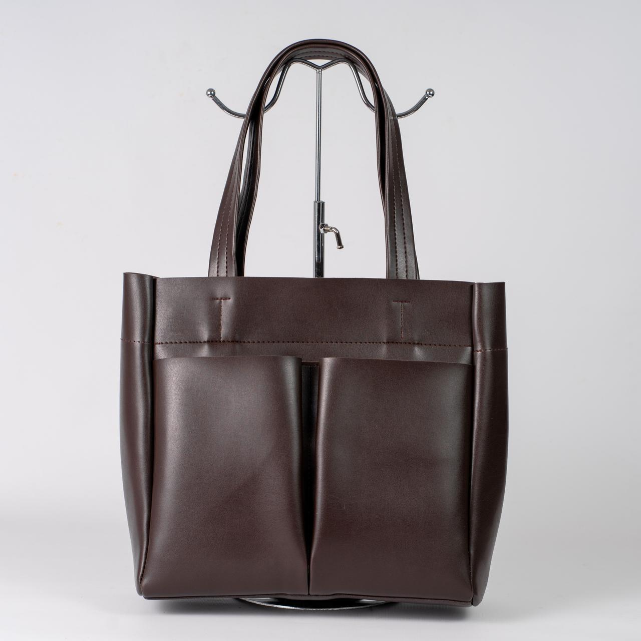 Сумка женская шоппер из экокожи XENIA № 61-24 Коричневый - фото 1