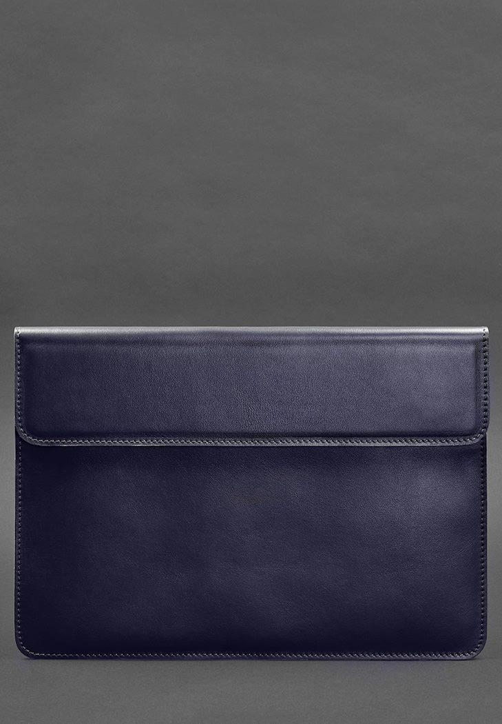 Чехол-конверт кожаный на магнитах для ноутбука универсальный Темно-синий (A-028007) - фото 3 Чехол-конверт кожаный на магнитах для ноутбука универсальный Темно-синий (A-028007) - фото 3