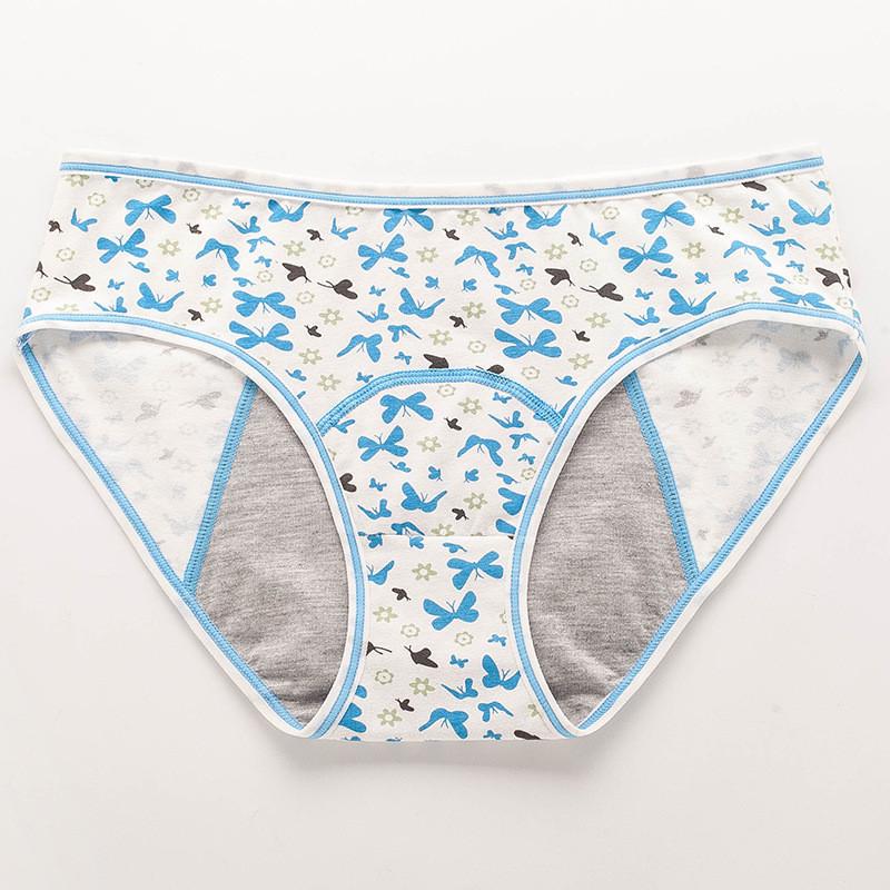 Трусы слипы для месячных с принтом хлопок M Синий