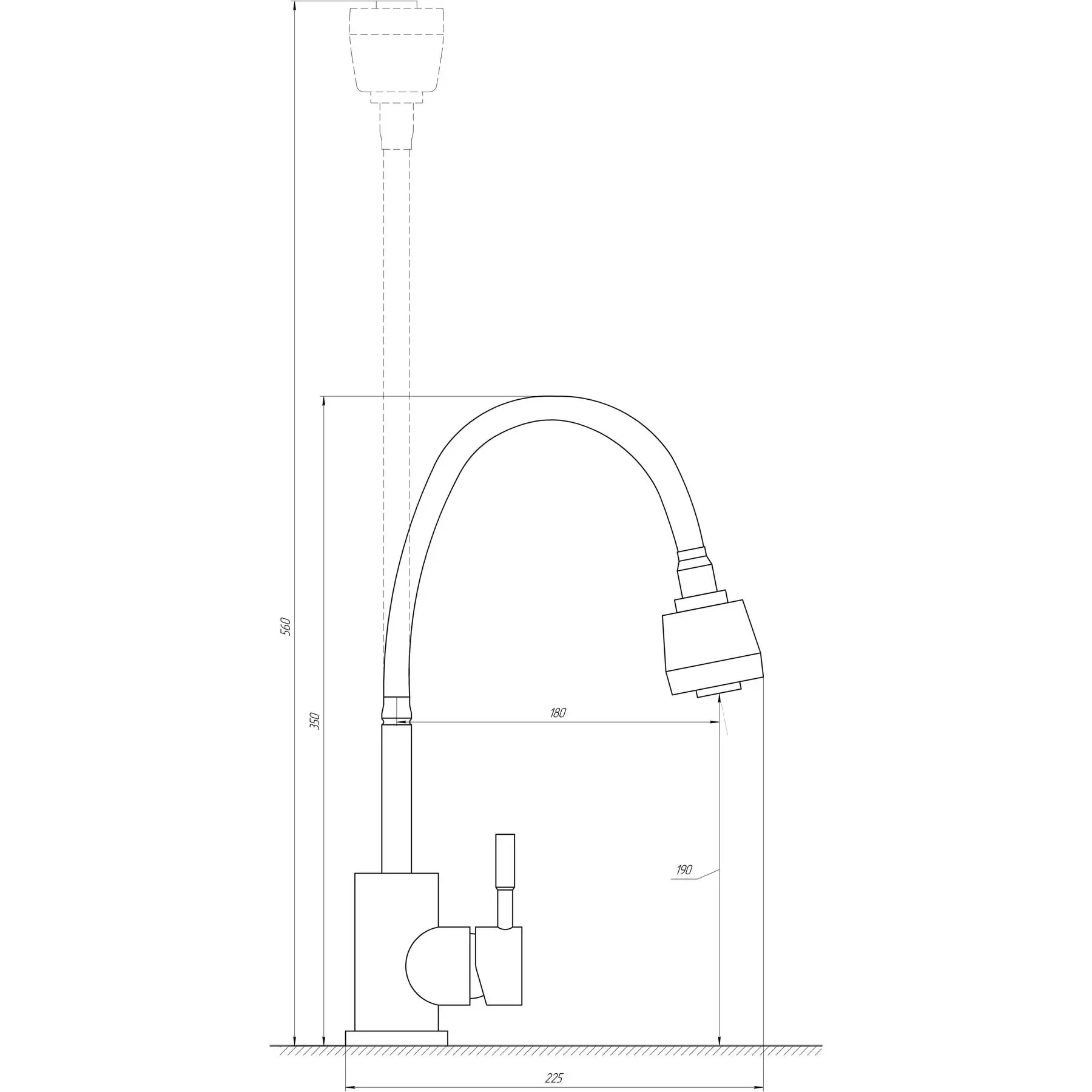 Змішувач для кухні Globus Lux Alpen SBT1-G203S (GSR-000025744) - фото 2