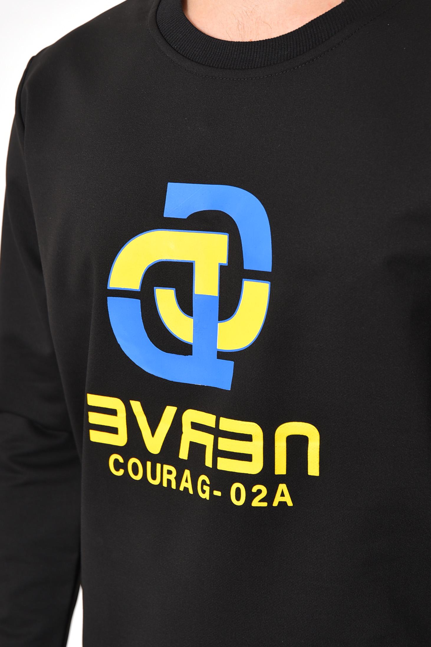 Свитшот мужской XL Черный с надписью (174699) - фото 4 Свитшот мужской XL Черный с надписью (174699) - фото 4