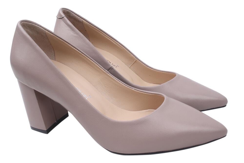 Туфли Mario Muzi на каблуке женские из кожи р. 36 Капучиновый (465-20DT)