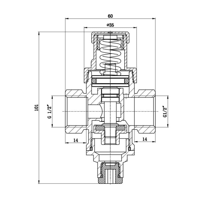 Редуктор тиску посилений SD Forte 1/2 ВВ (11092396) - фото 2