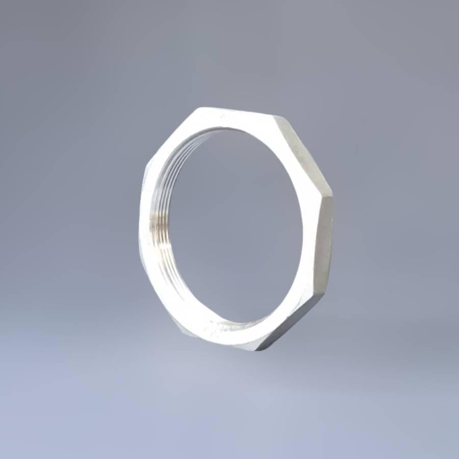 Контргайка нержавеющая резьбовая Ду80 3" восьмигранная н/ж сталь AISI304 DIN 431 BSPP Class 150 - фото 3