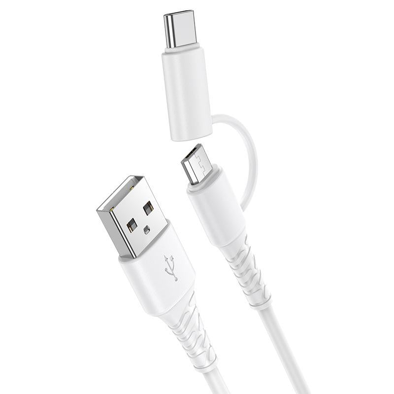 Кабель Hoco Combo Micro USB/Type-C 2в1 X54 1 м 2,4A White