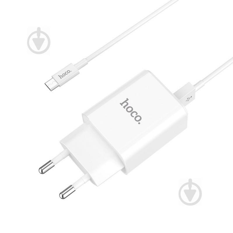 СЗУ Hoco C62A Victoria 2.1A 2USB + cable MicroUSB (white) 836926