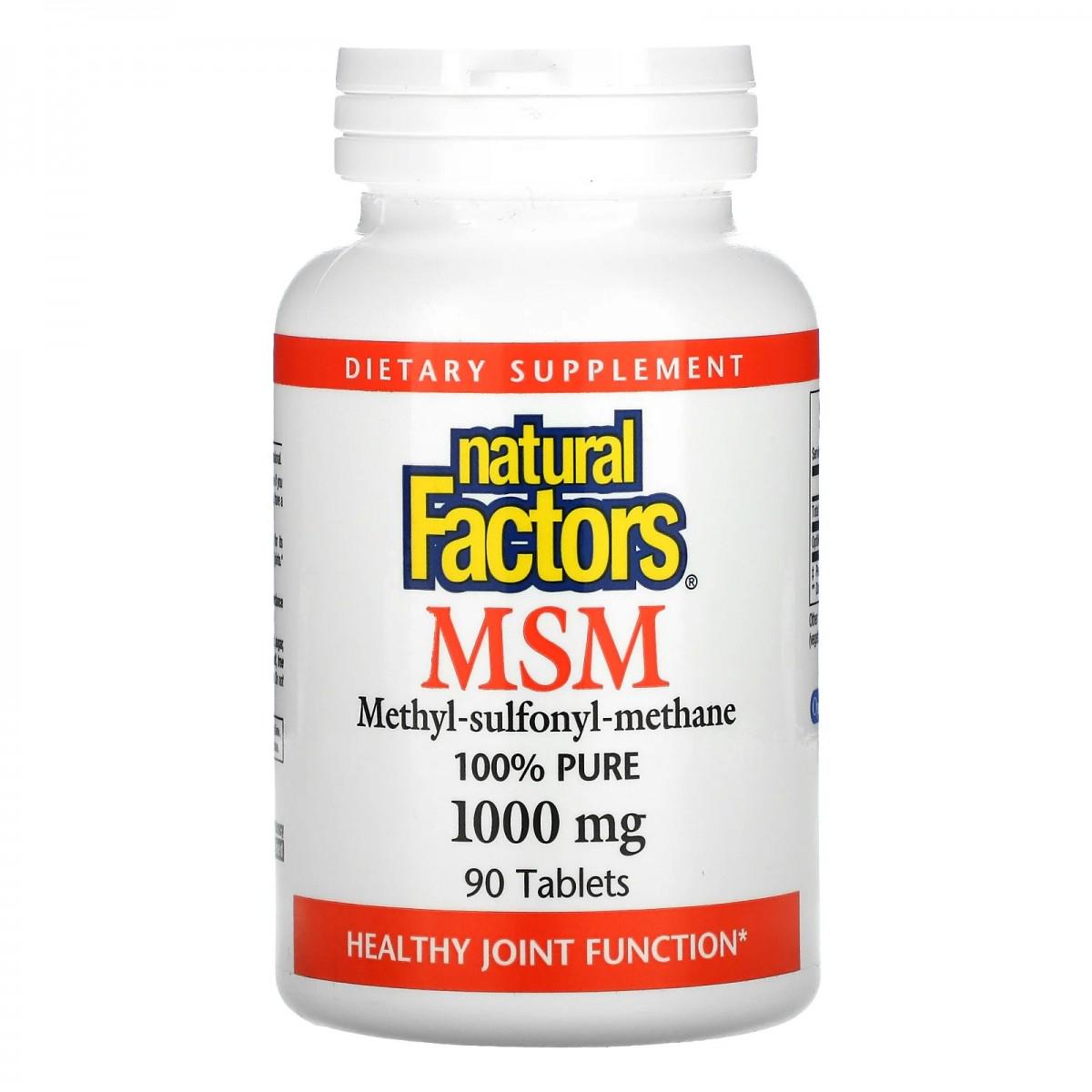 Препарат для суставов и связок Natural Factors MSM 1000 mg 90 Tabs