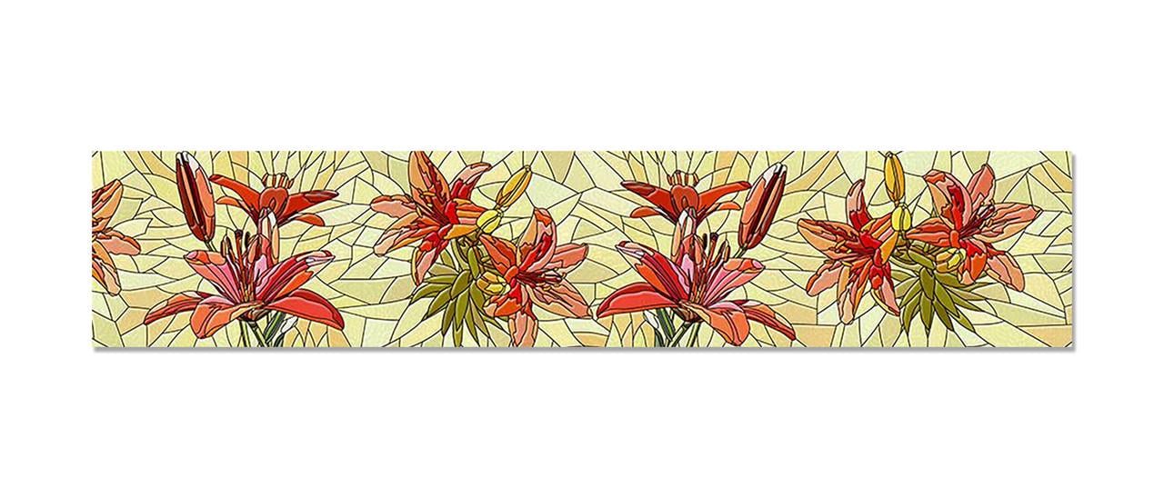 Наклейка виниловая на кухню Zatarga Витраж лилии 600х3000 мм (1274515608) Наклейка виниловая на кухню Zatarga Витраж лилии 600х3000 мм (1274515608)