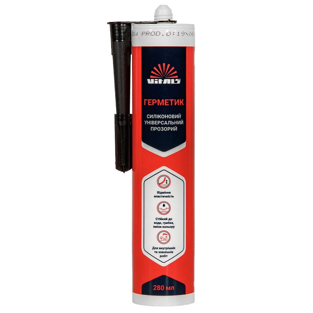 Герметик силиконовый универсальный Vitals Fix 280 мл Прозрачный (000224438) Герметик силиконовый универсальный Vitals Fix 280 мл Прозрачный (000224438)