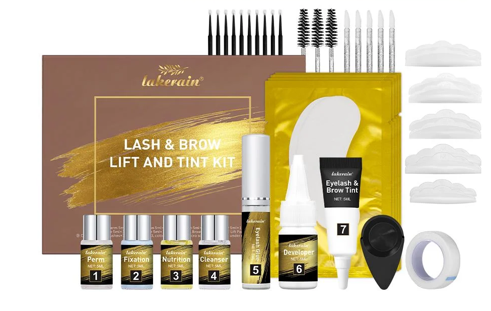 Набор для ламинирования и покраски ресниц и бровей Lash@Brow Lift and Tint Kit Натурально-коричневый.
