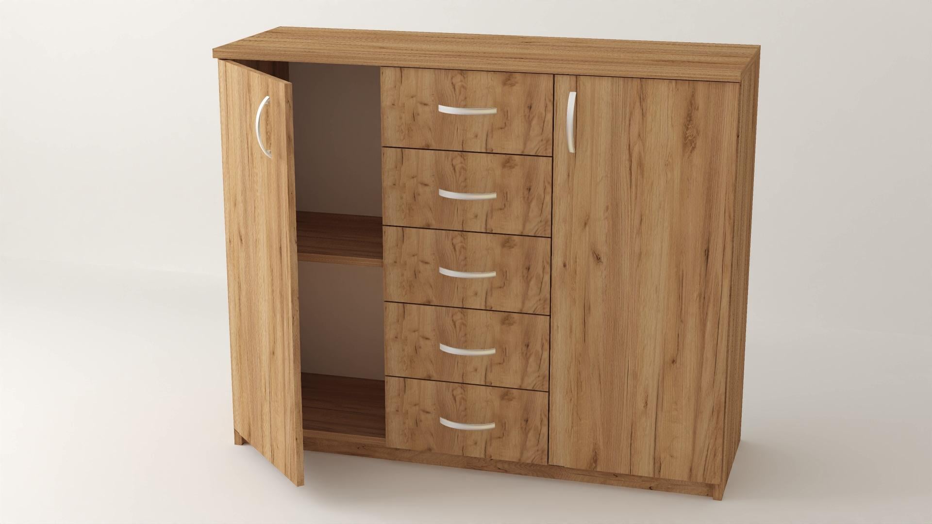 Комод Алекса ВК-9 117х38х92 см Дуб крафт золотой