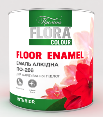 Эмаль Flora Colour ПФ-266 для пола 0,9 кг Желто-коричневый (2468306511)