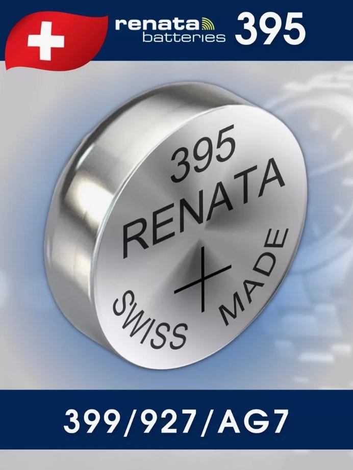 Батарейка годинникова Renata R395 Silver Oxide (SR927SW) - фото 2 Батарейка годинникова Renata R395 Silver Oxide (SR927SW) - фото 2