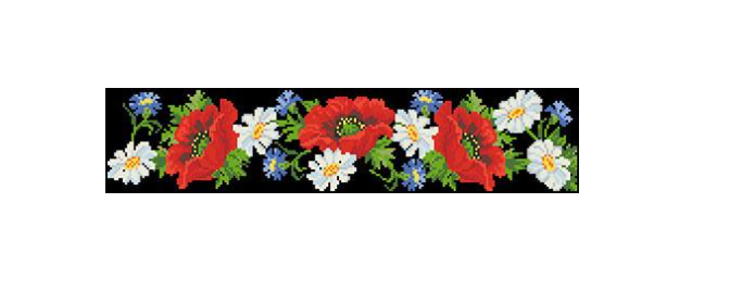 Заготовка вишиванки жіночої Маки/ромашки/волошки ВЖ001аЧ (25507416)