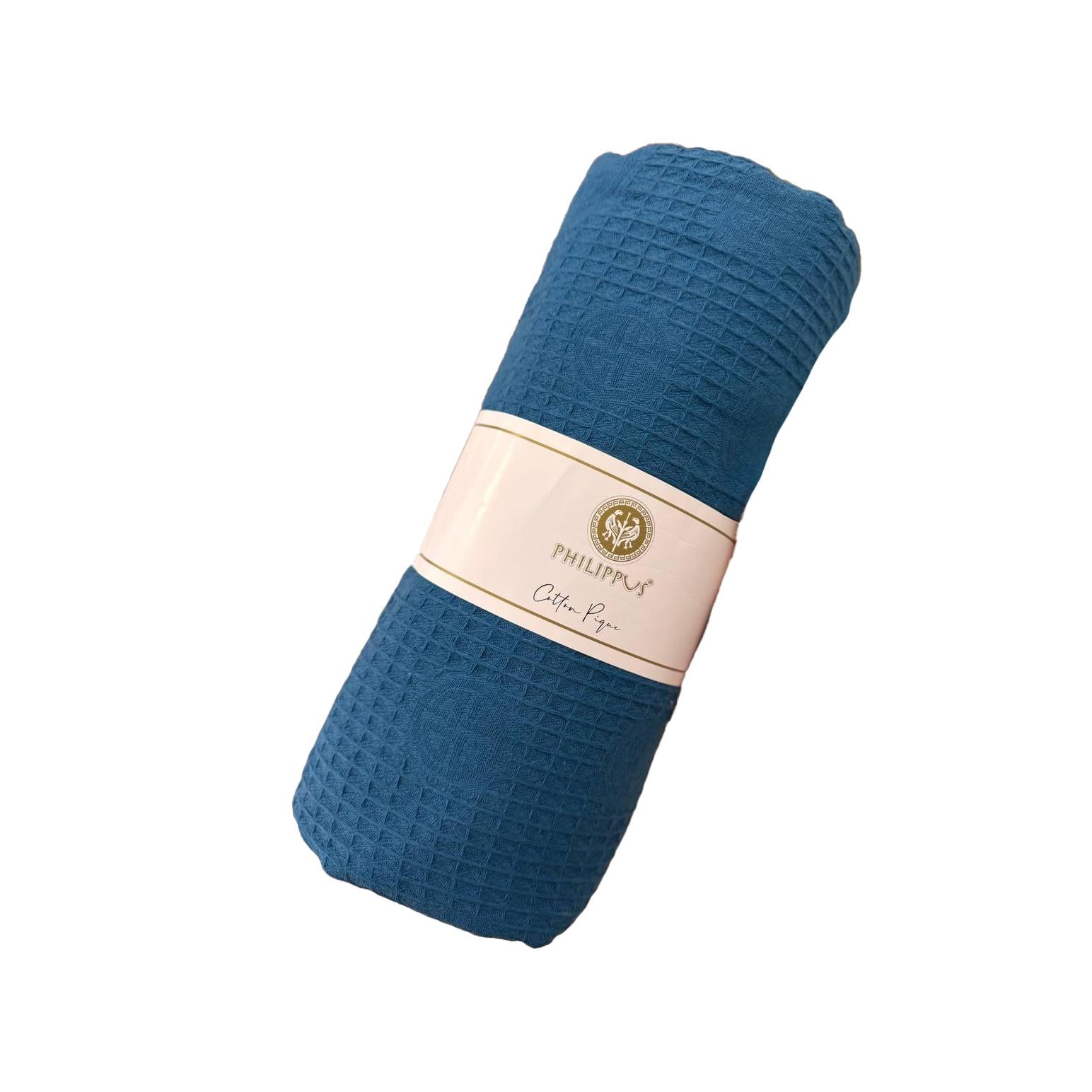 Простынь вафельная на диван/кровать 200х220 см Синий (П4К-Prost-pike-001-07)