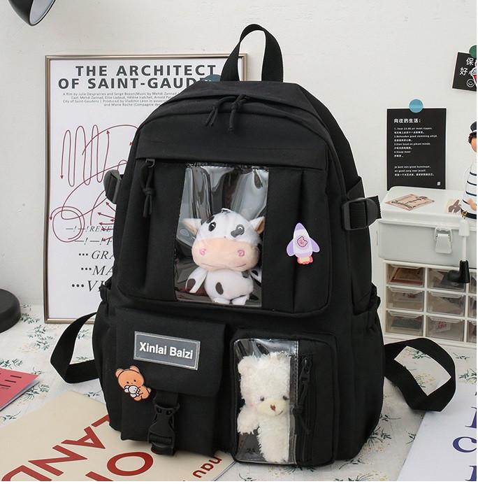 Школьный рюкзак и сумка/косметичка и пенал для девочки Лия 5в1 Черный (1218490319) - фото 4