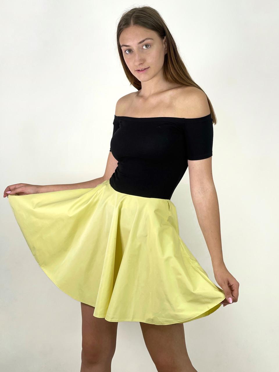 Юбка солнце с карманами 0016 S Yellow - фото 3 Юбка солнце с карманами 0016 S Yellow - фото 3