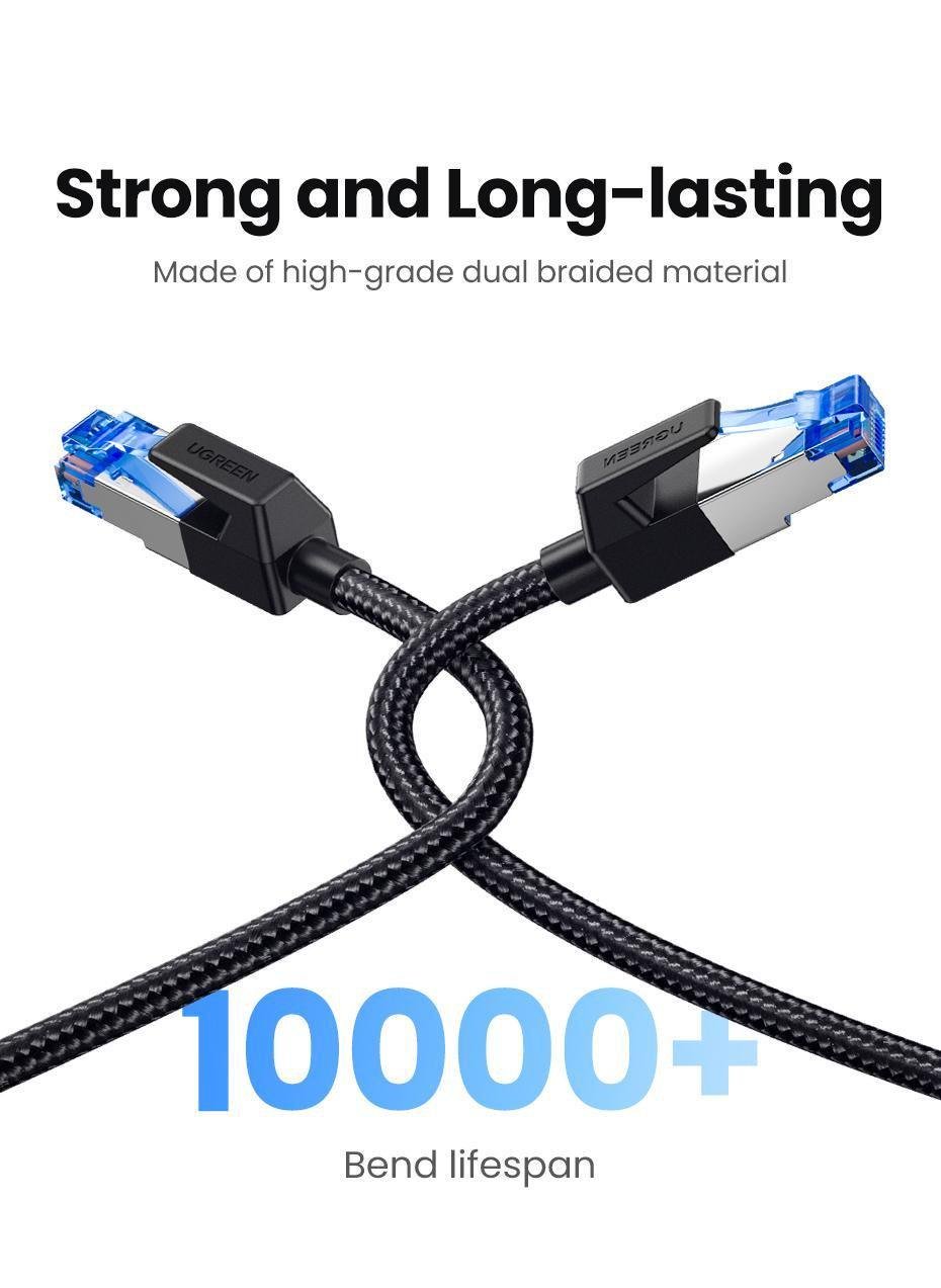 Интернет-кабель UGREEN Cat.8 F/FTP 40 Гбит/с 2000 МГц Lan RJ45 RJ 45 15 м Черный (30799) - фото 7