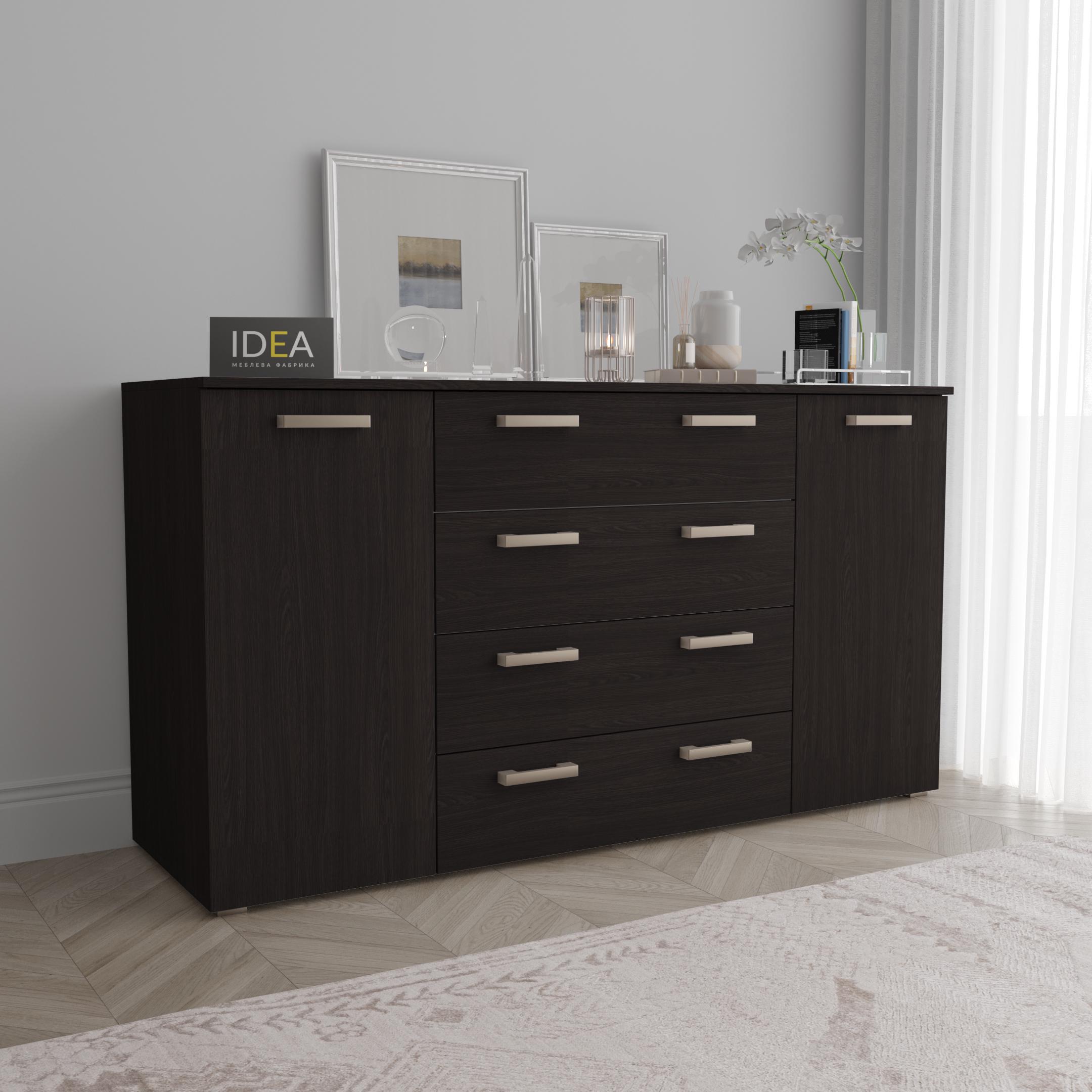 Комод Idea ТКБ-375.2 на 4 шухляди з дверима Венге темний (26718271) - фото 2 Комод Idea ТКБ-375.2 на 4 шухляди з дверима Венге темний (26718271) - фото 2