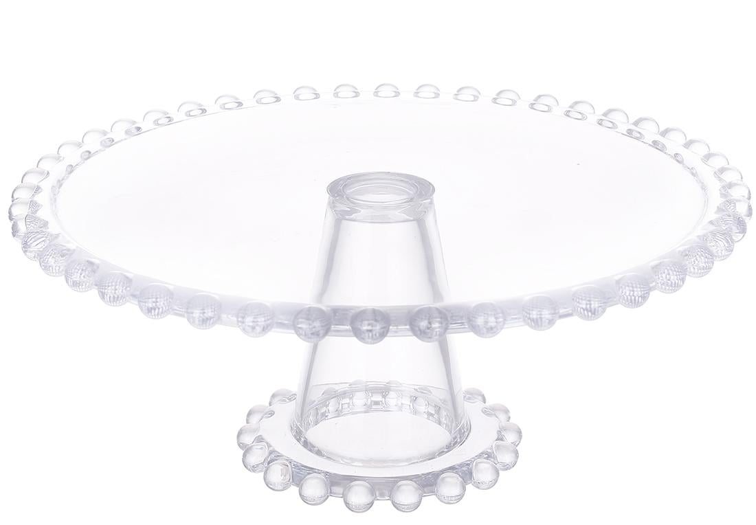 Блюдо стеклянное BonaDi Bauble на ножке 27,5 см Прозрачный (992-018)