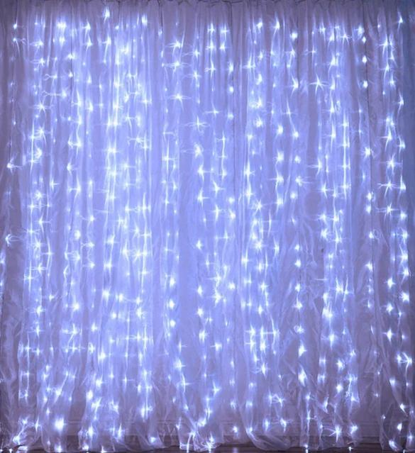 Гірлянда-штора Водоспад 3х2,6 м 320 LED лампочок біле світло (328320) Гірлянда-штора Водоспад 3х2,6 м 320 LED лампочок біле світло (328320)