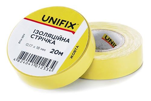 Изолента Unifix 170 мкм 18 мм 20 м 1 шт. Желтый