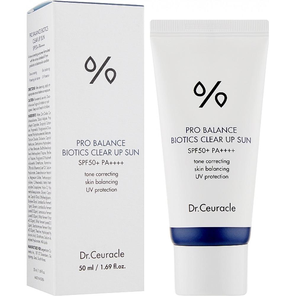 Крем сонцезахисний Dr.Ceuracle Pro Balance Clear Up Sun SPF 50+ PA++++ освітлювальний з пробіотиками 50 мл (1758920567)